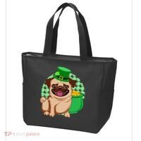 St Patricks Day Lucky Pug Dog Leprechaun Irish Shamrock Tote Bag thumb 3