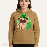St Patricks Day Lucky Pug Dog Leprechaun Irish Shamrock Hoodie thumb 5
