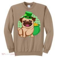 St Patricks Day Lucky Pug Dog Leprechaun Irish Shamrock Sweatshirt thumb 0
