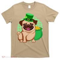 St Patricks Day Lucky Pug Dog Leprechaun Irish Shamrock T-Shirt thumb 0