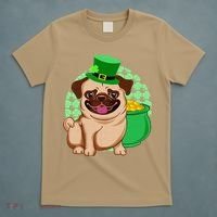 St Patricks Day Lucky Pug Dog Leprechaun Irish Shamrock T-Shirt thumb 5