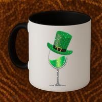 St Patricks Day Lucky Sparkly Wine Glass Coffee Mug thumb 2