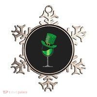 St Patricks Day Lucky Sparkly Wine Glass Ornament thumb 0
