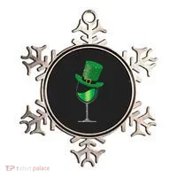 St Patricks Day Lucky Sparkly Wine Glass Ornament thumb 0