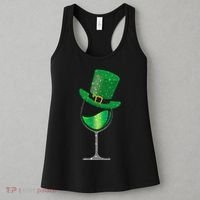 St Patricks Day Lucky Sparkly Wine Glass Women's Tank Top thumb 3
