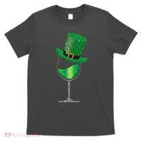 St Patricks Day Lucky Sparkly Wine Glass T-Shirt thumb 0