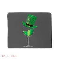 St Patricks Day Lucky Sparkly Wine Glass Mousepad thumb 0