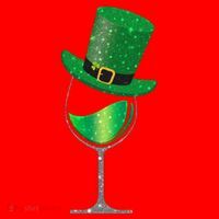 St Patricks Day Lucky Sparkly Wine Glass Santa Hat thumb 1