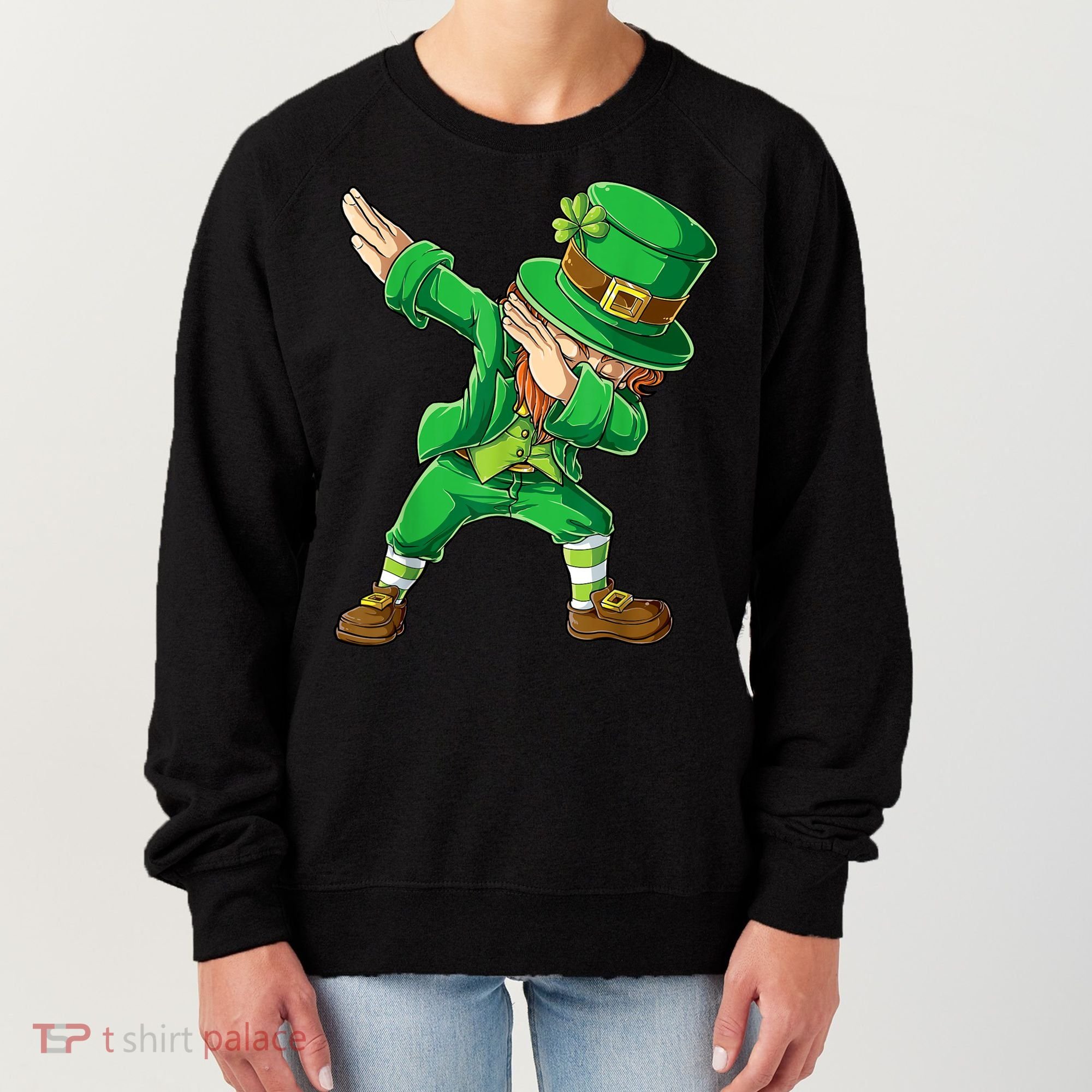 St Patricks Day Dabbing Leprechaun Boys Kids Men Dab Youth Women's Sweatshirt