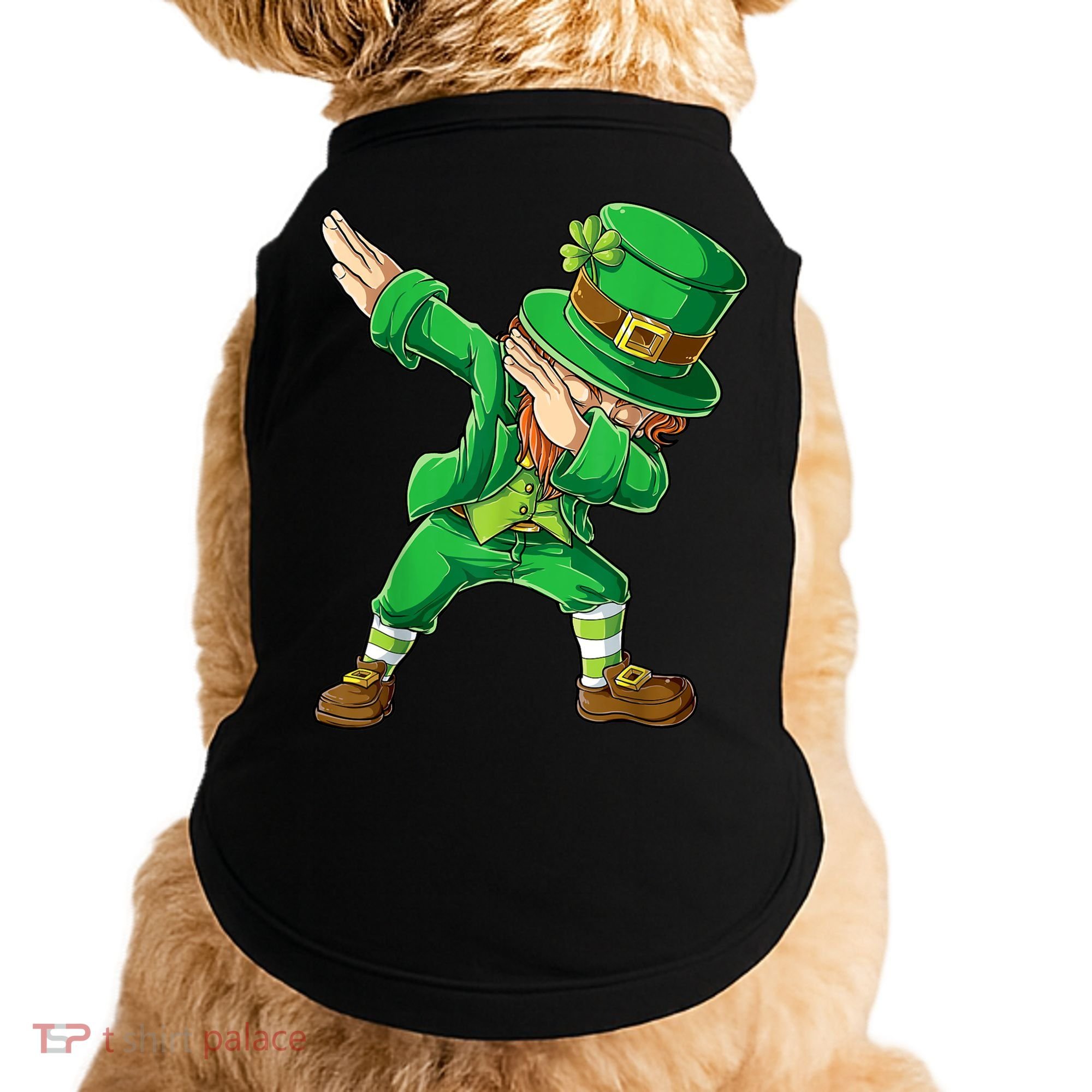 St Patricks Day Dabbing Leprechaun Boys Kids Men Dab Youth Doggie Tank
