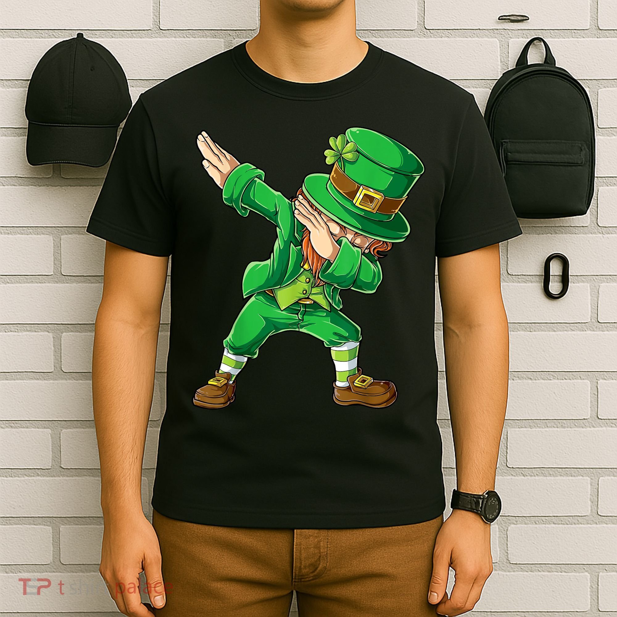 St Patricks Day Dabbing Leprechaun Boys Kids Men Dab Youth T-Shirt