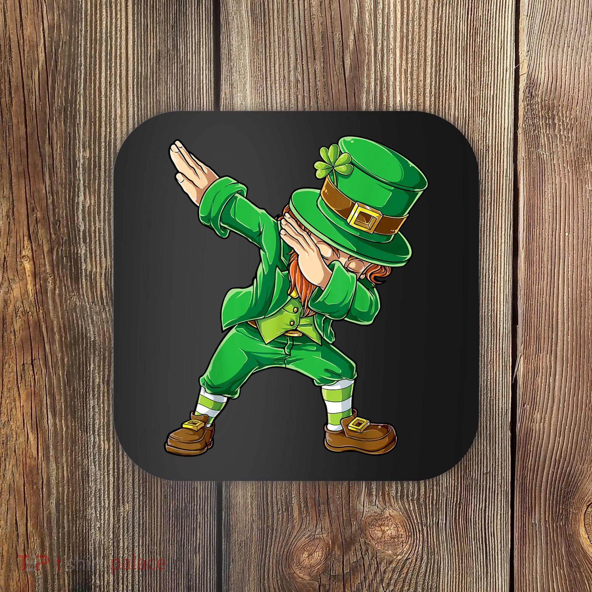 St Patricks Day Dabbing Leprechaun Boys Kids Men Dab Youth Coaster