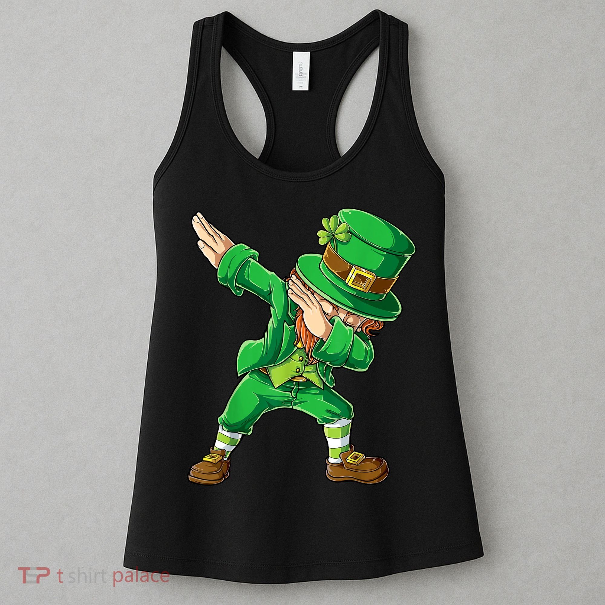 St Patricks Day Dabbing Leprechaun Boys Kids Men Dab Youth Women's Tank Top