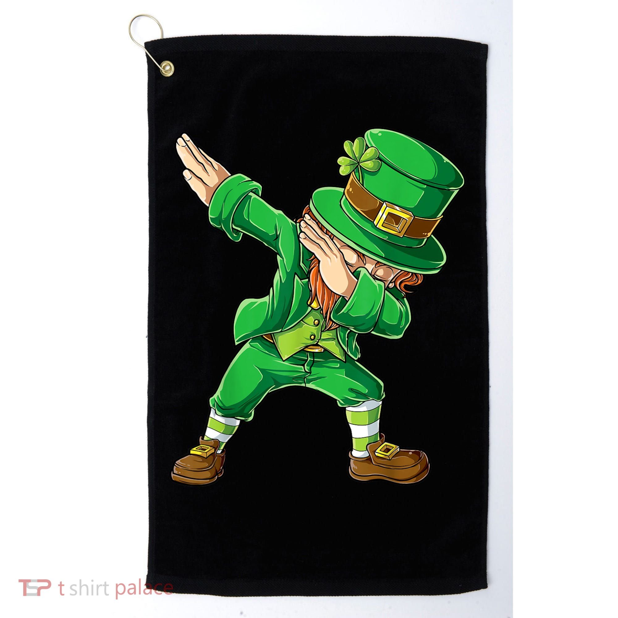 St Patricks Day Dabbing Leprechaun Boys Kids Men Dab Youth Golf Towel