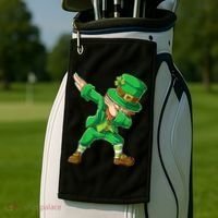 St Patricks Day Dabbing Leprechaun Boys Kids Men Dab Youth Golf Towel thumb 2