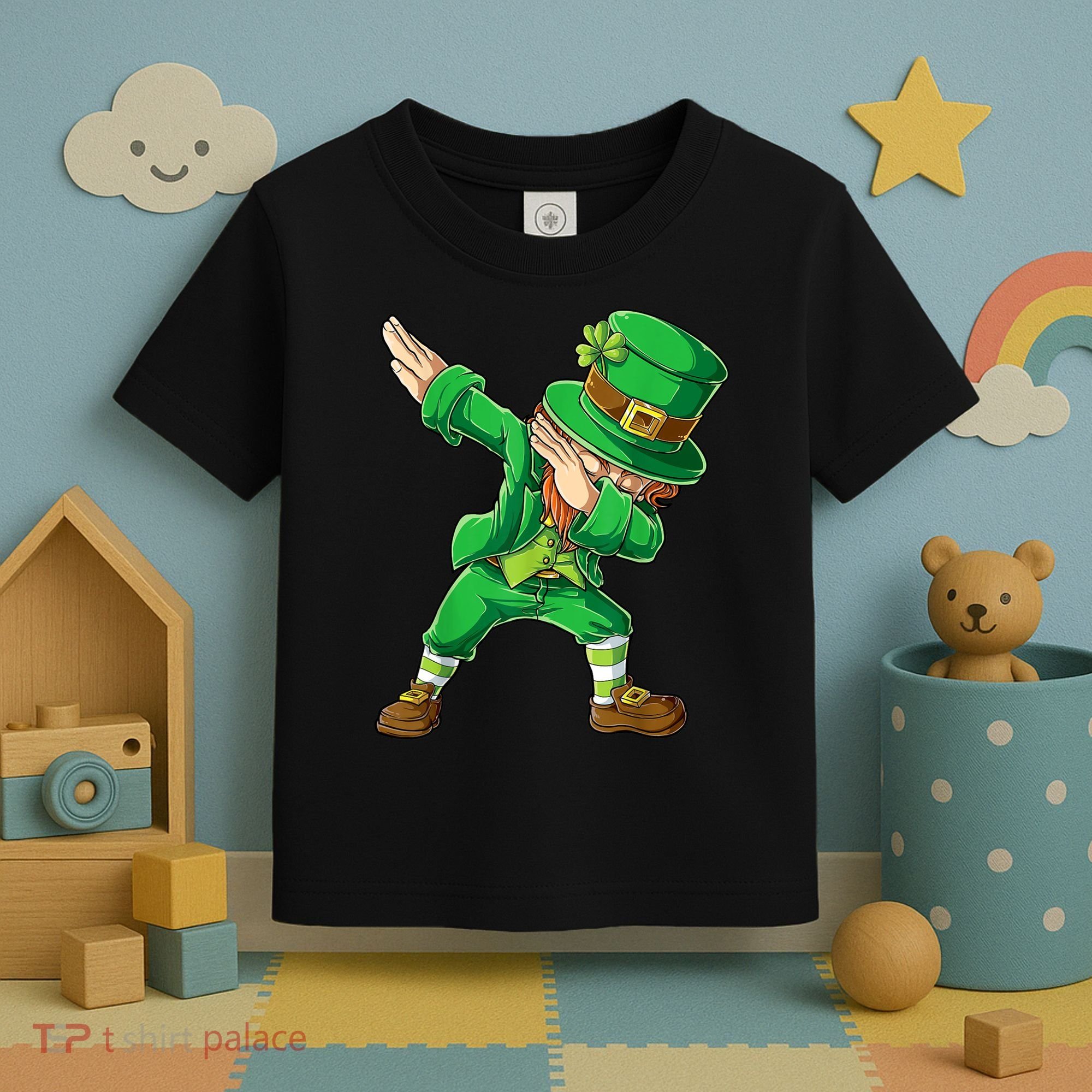 St Patricks Day Dabbing Leprechaun Boys Kids Men Dab Youth Toddler T-Shirt