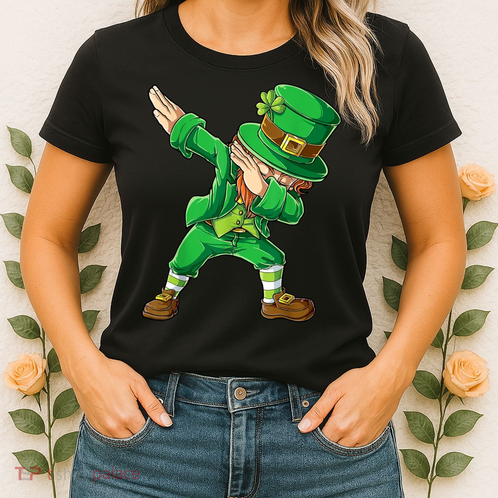 St Patricks Day Dabbing Leprechaun Boys Kids Men Dab Youth Women's T-Shirt