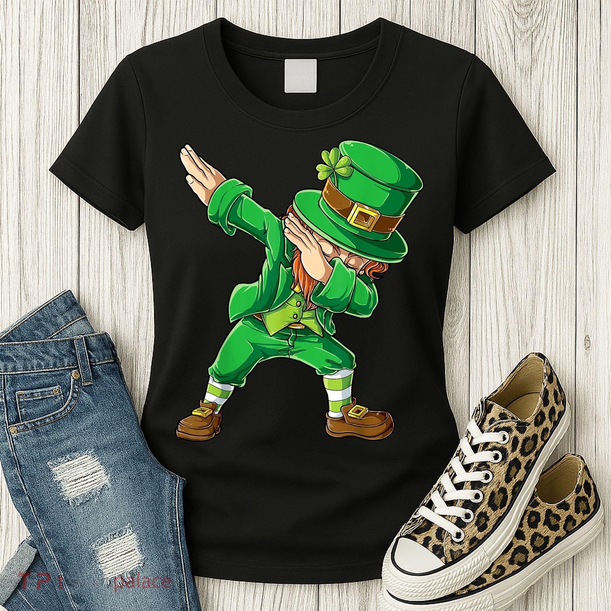 St Patricks Day Dabbing Leprechaun Boys Kids Men Dab Youth Women's T-Shirt