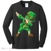 St Patricks Day Dabbing Leprechaun Boys Kids Men Dab Youth Kids Long Sleeve Shirt thumb 0