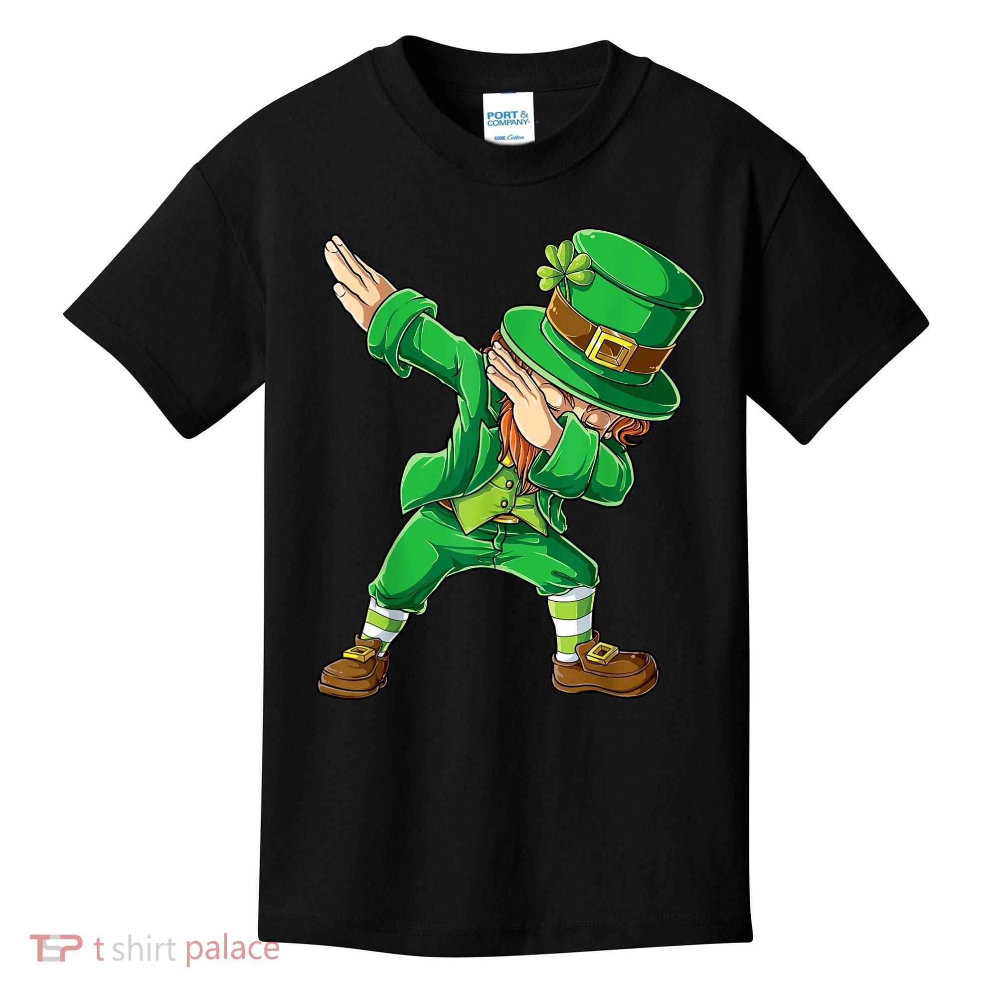 St Patricks Day Dabbing Leprechaun Boys Kids Men Dab Youth Kids T-Shirt