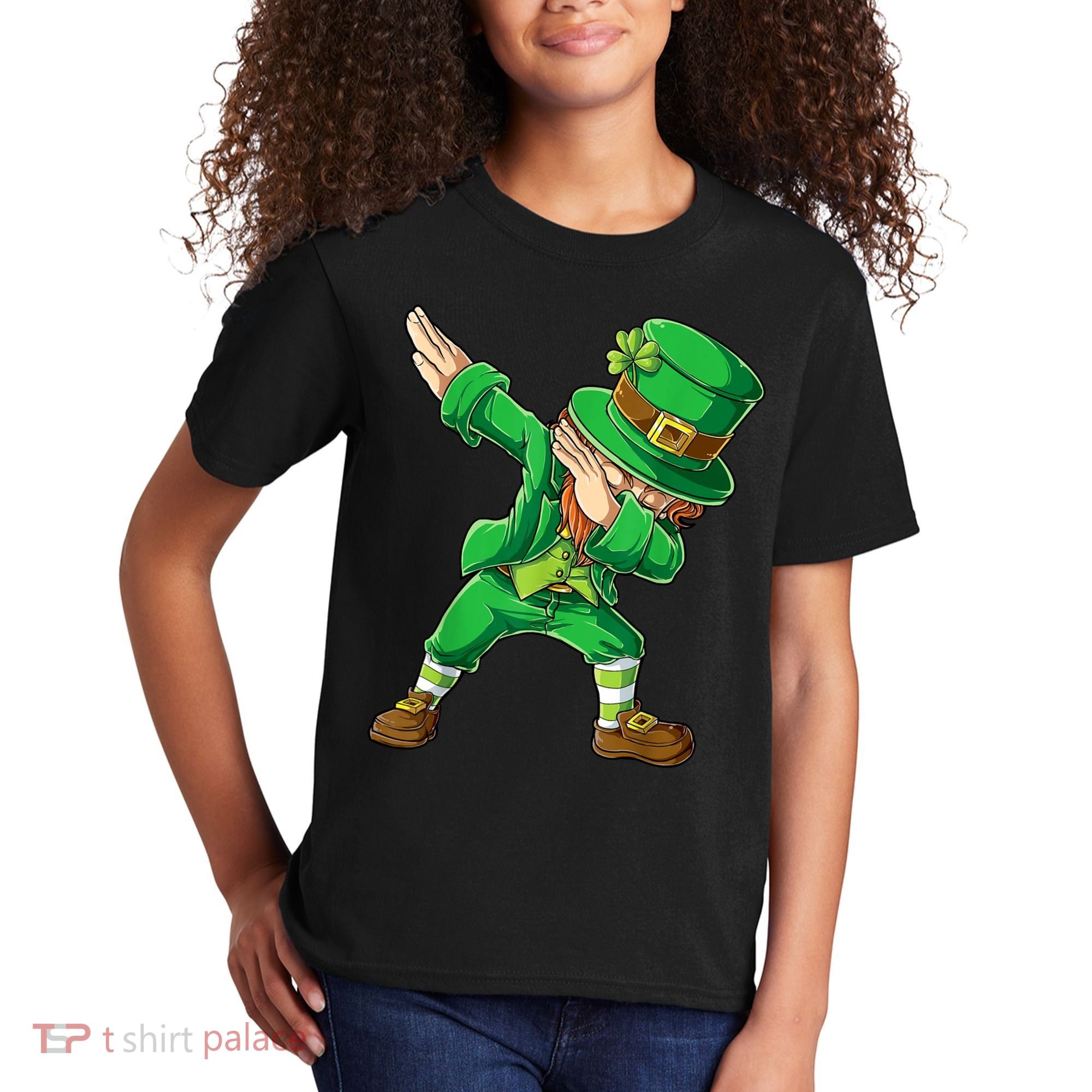 St Patricks Day Dabbing Leprechaun Boys Kids Men Dab Youth Kids T-Shirt