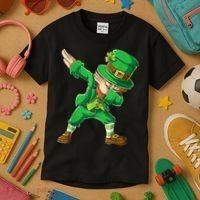 St Patricks Day Dabbing Leprechaun Boys Kids Men Dab Youth Kids T-Shirt thumb 3