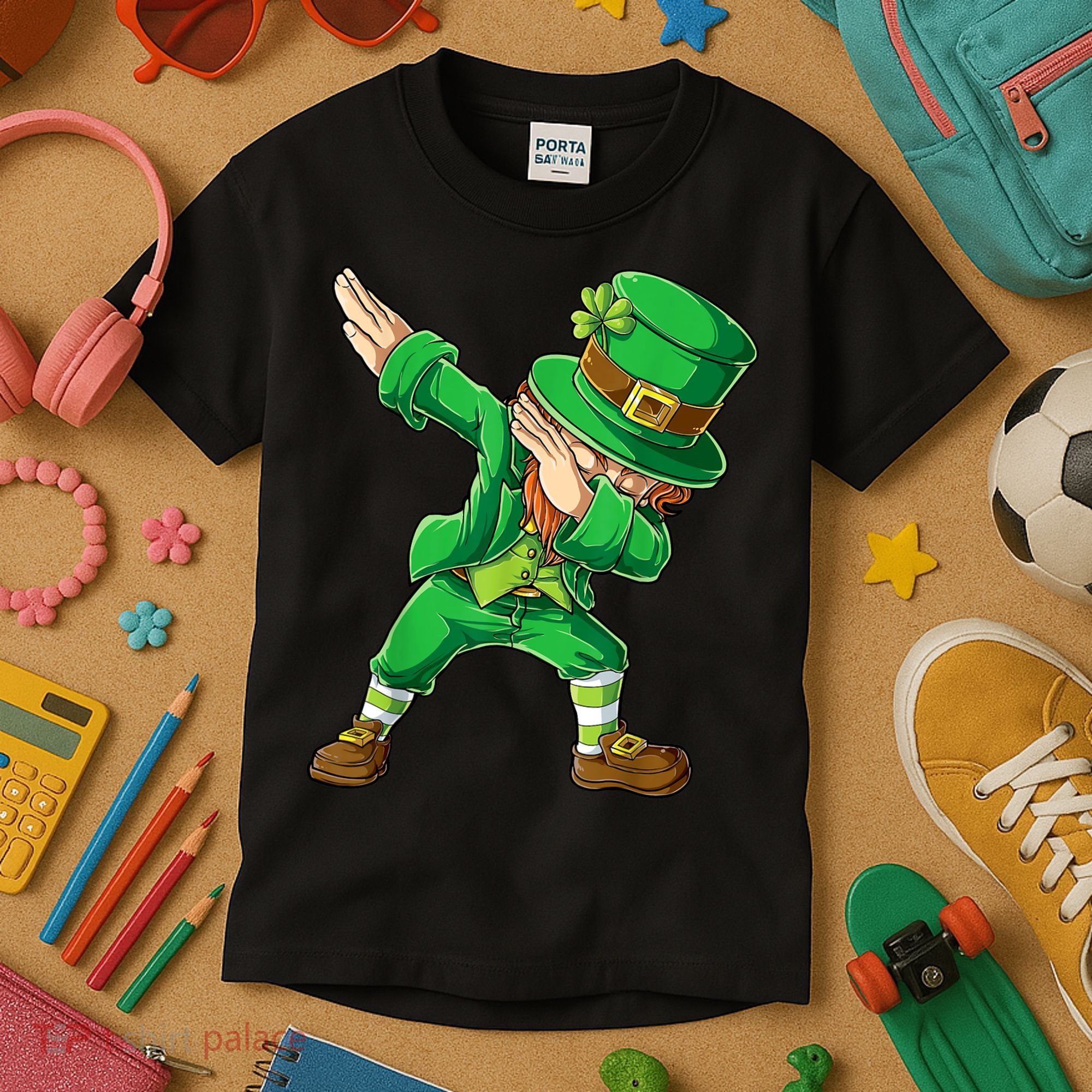 St Patricks Day Dabbing Leprechaun Boys Kids Men Dab Youth Kids T-Shirt