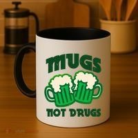 St Patricks Day Mugs Not Drugs Drink Green Beer Coffee Mug thumb 4