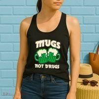 St Patricks Day Mugs Not Drugs Drink Green Beer Women's Tank Top thumb 2
