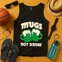 St Patricks Day Mugs Not Drugs Drink Green Beer Tank Top thumb 4