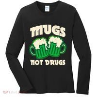 St Patricks Day Mugs Not Drugs Drink Green Beer Women's Long Sleeve Shirt thumb 0