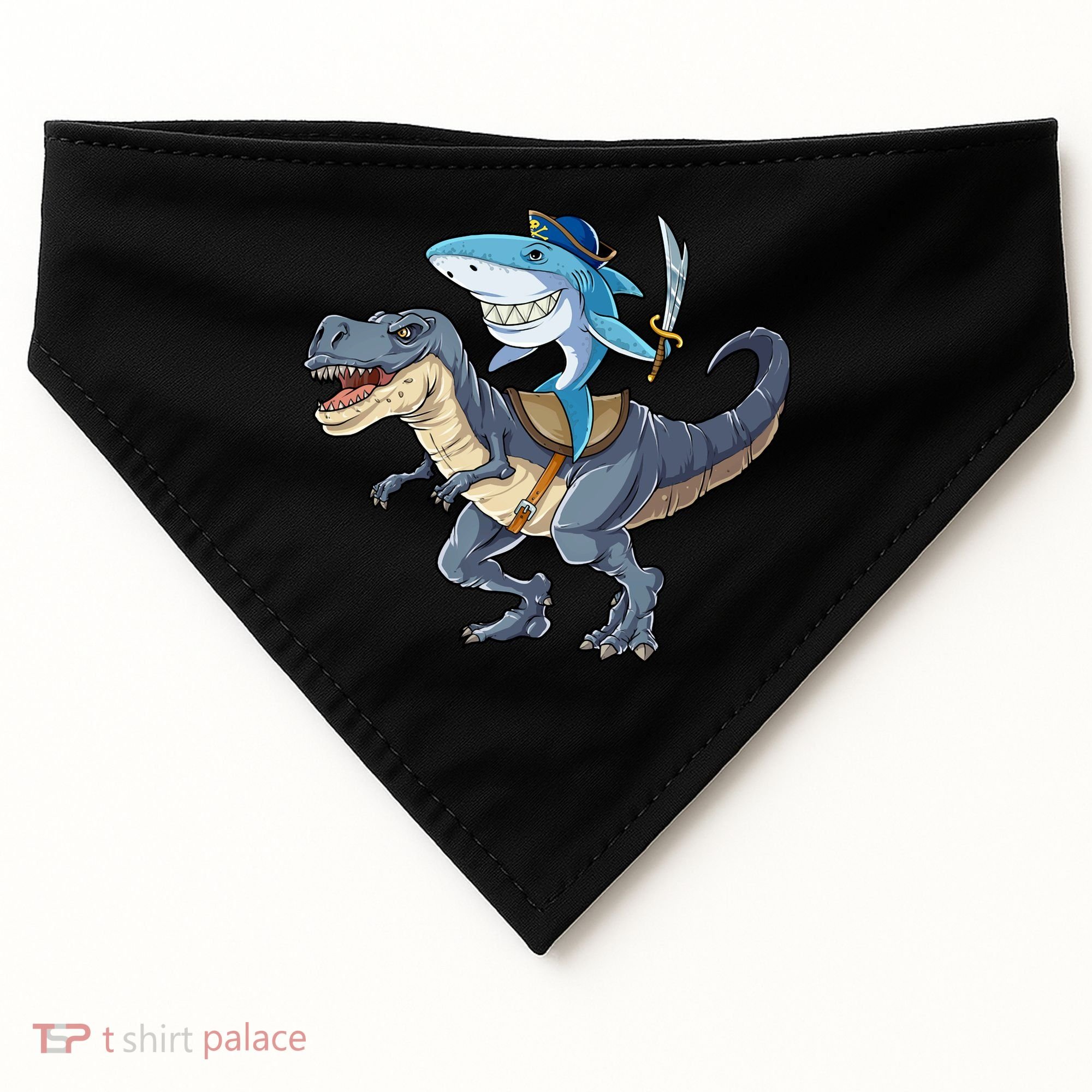 Shark Pirate Dinosaur T Rex Funny Jawsome Gifts Hoodie USA-Made Doggie Bandana