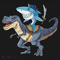 Shark Pirate Dinosaur T Rex Funny Jawsome Gifts Hoodie Hoodie thumb 2