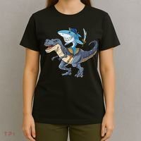 Shark Pirate Dinosaur T Rex Funny Jawsome Gifts Hoodie T-Shirt thumb 4