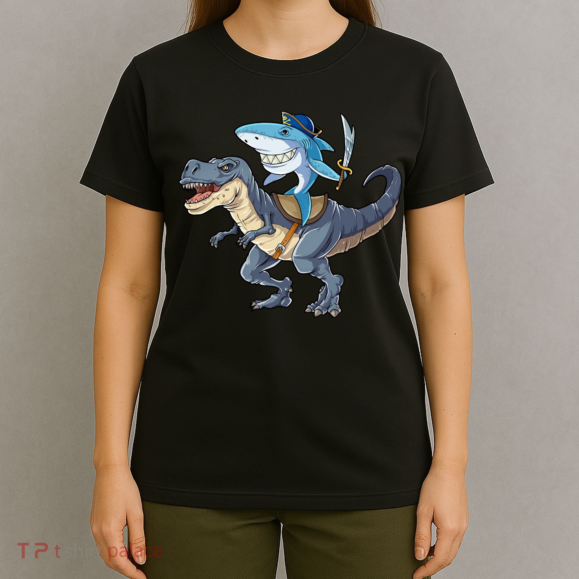 Shark Pirate Dinosaur T Rex Funny Jawsome Gifts Hoodie T-Shirt