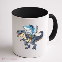 Shark Pirate Dinosaur T Rex Funny Jawsome Gifts Hoodie Coffee Mug thumb 1