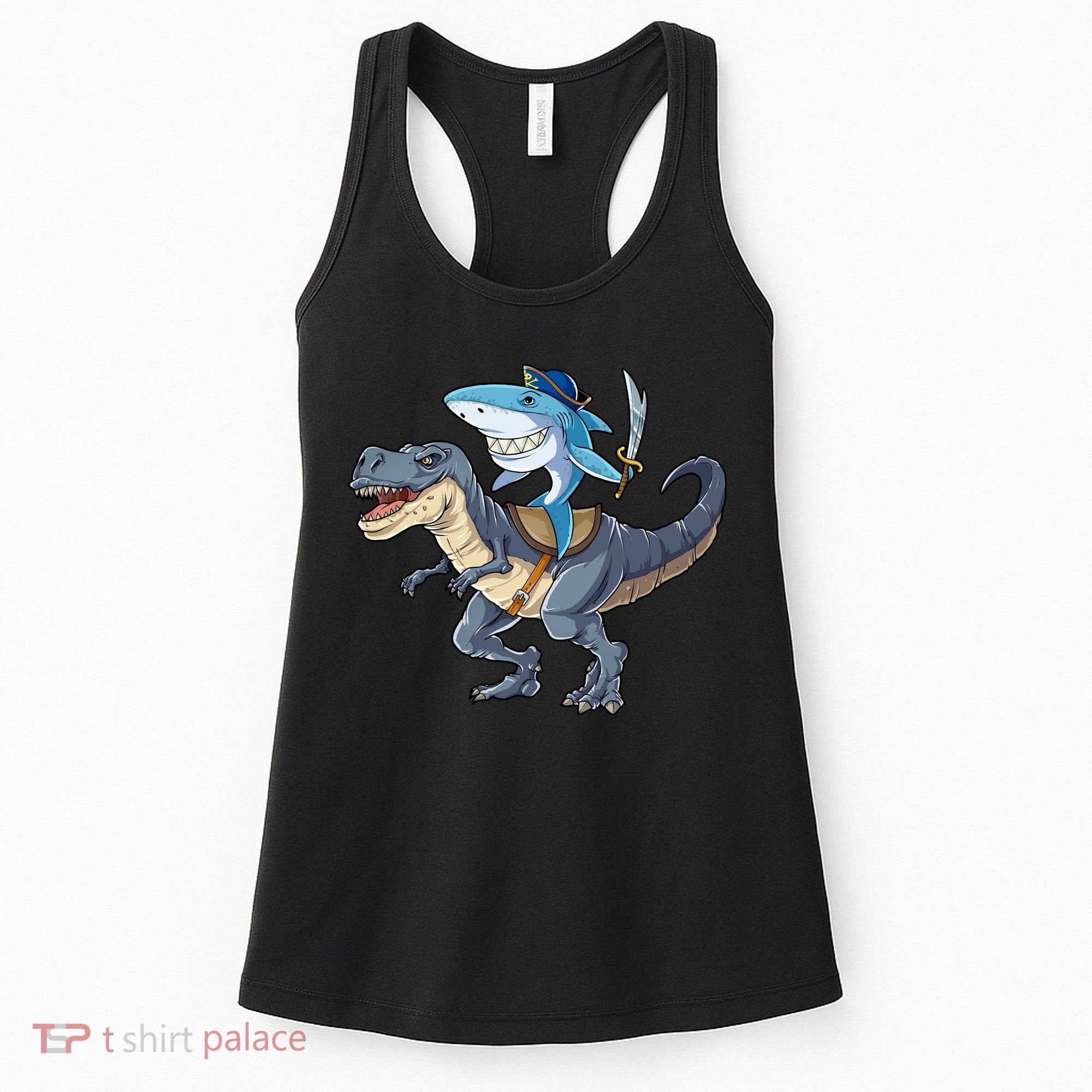 Shark Pirate Dinosaur T Rex Funny Jawsome Gifts Hoodie Women's Tank Top