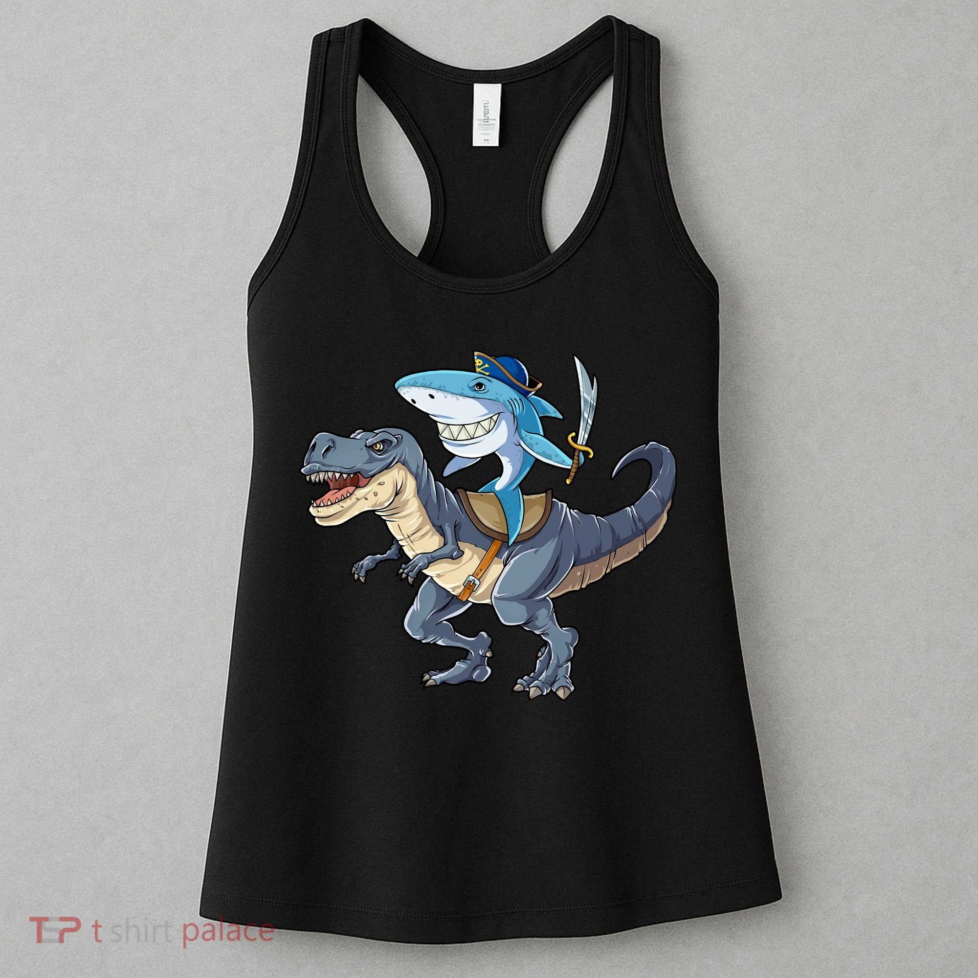 Shark Pirate Dinosaur T Rex Funny Jawsome Gifts Hoodie Women's Tank Top
