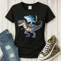 Shark Pirate Dinosaur T Rex Funny Jawsome Gifts Hoodie Women's T-Shirt thumb 3