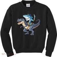 Shark Pirate Dinosaur T Rex Funny Jawsome Gifts Hoodie Kids Sweatshirt thumb 0