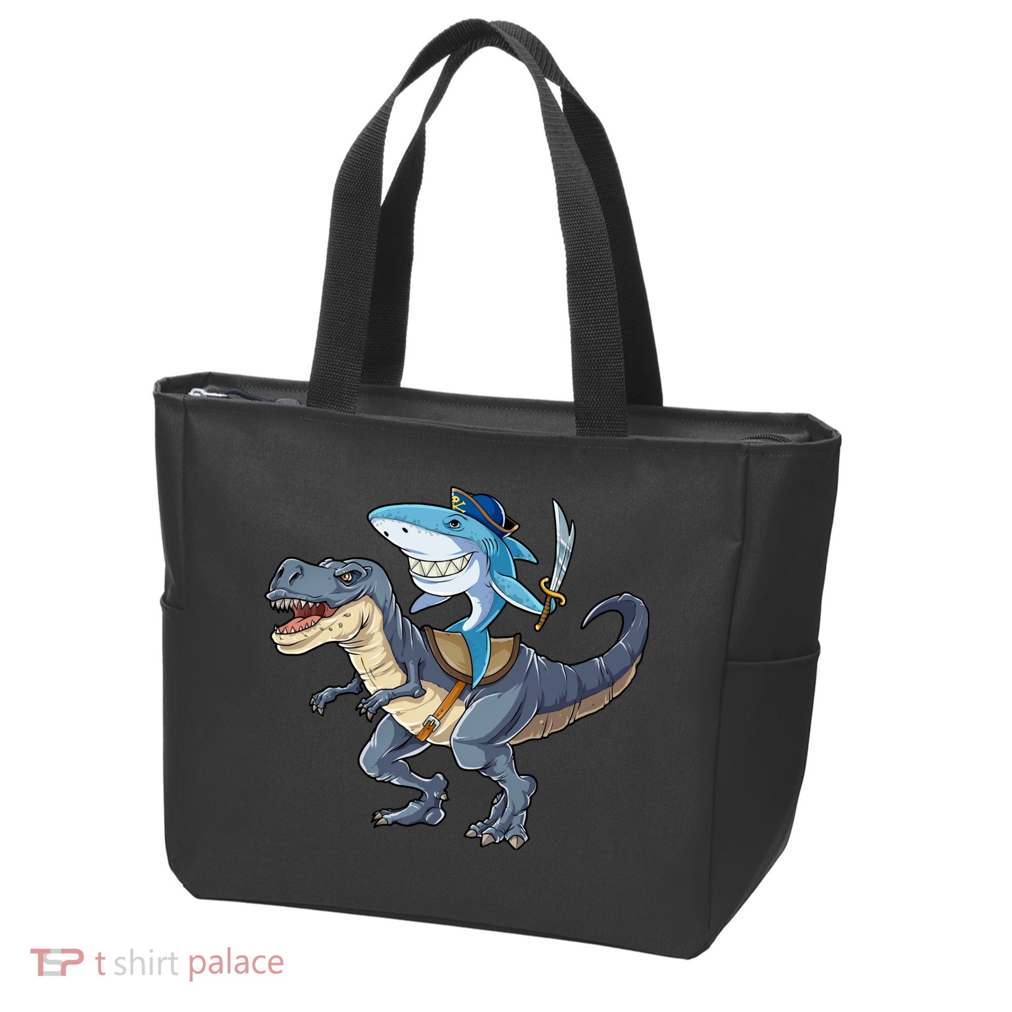 Shark Pirate Dinosaur T Rex Funny Jawsome Gifts Hoodie Tote Bag