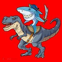 Shark Pirate Dinosaur T Rex Funny Jawsome Gifts Hoodie Santa Hat thumb 1