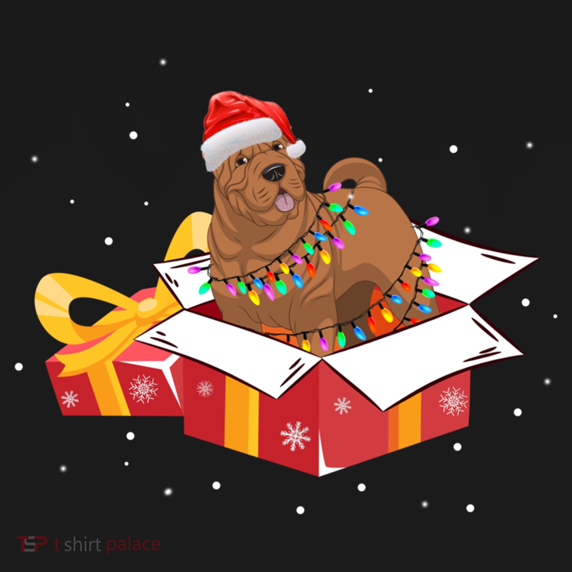 Shar Pei Dog Christmas Is Box Gift Dog Light Tree Xmas Cool Gift Doggie Tank