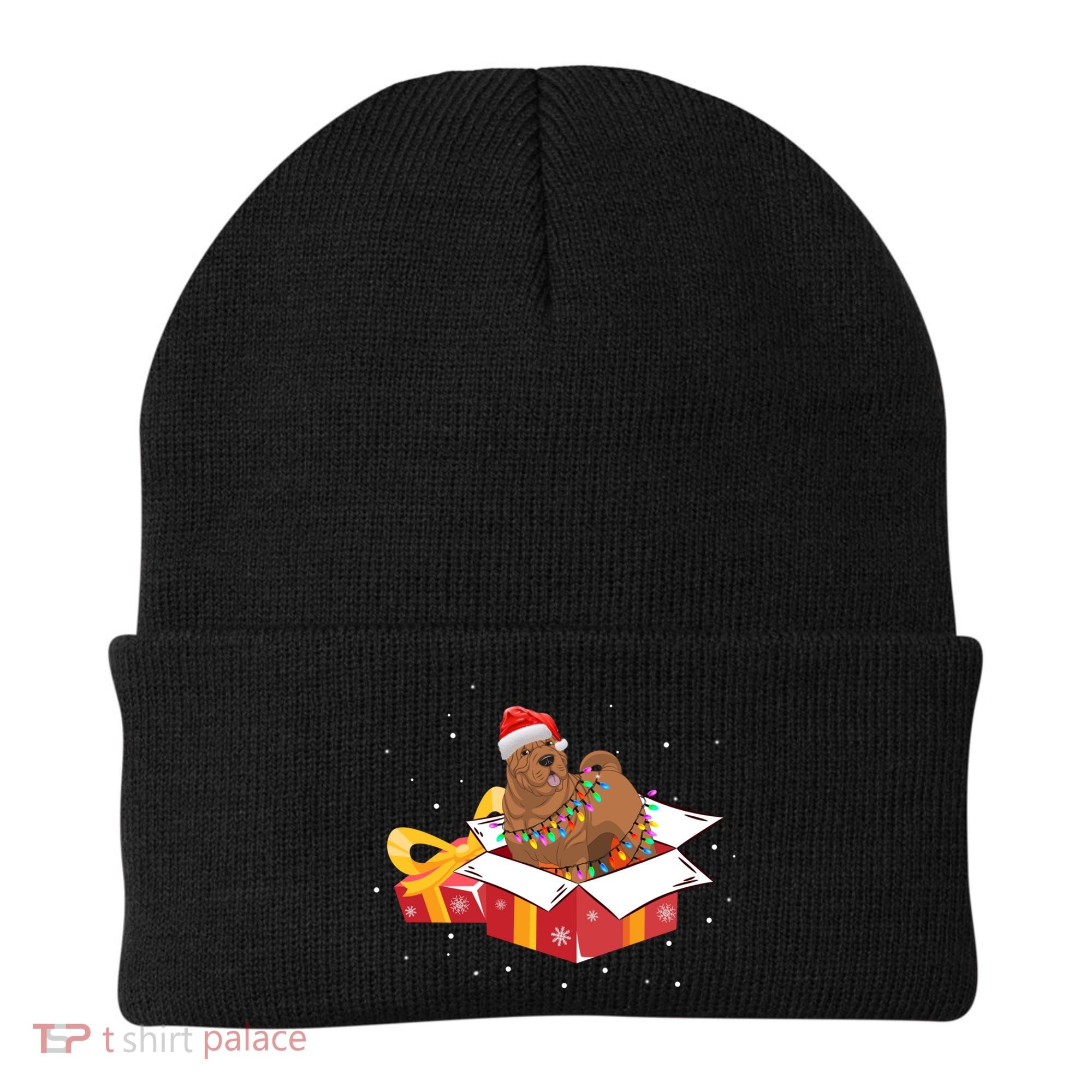 Shar Pei Dog Christmas Is Box Gift Dog Light Tree Xmas Cool Gift Beanie