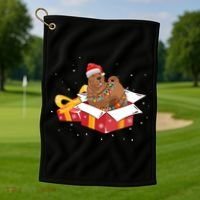 Shar Pei Dog Christmas Is Box Gift Dog Light Tree Xmas Cool Gift Golf Towel thumb 1