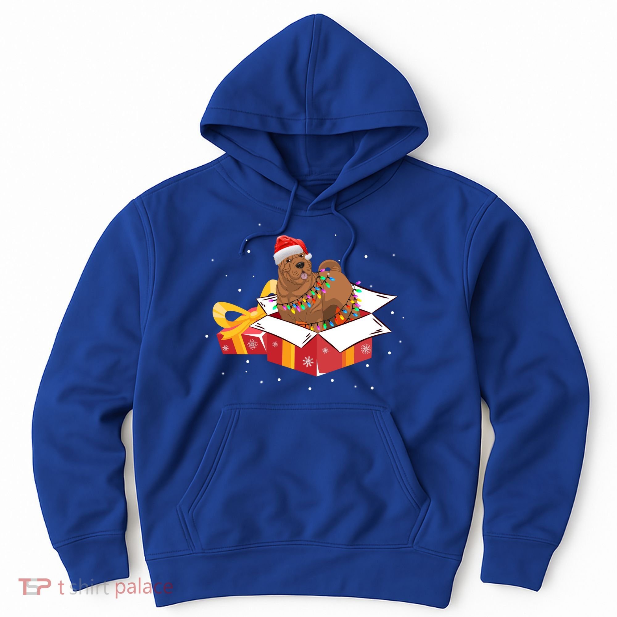 Shar Pei Dog Christmas Is Box Gift Dog Light Tree Xmas Cool Gift Hoodie