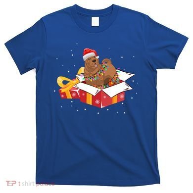 Shar Pei Dog Christmas Is Box Gift Dog Light Tree Xmas Cool Gift T-Shirt