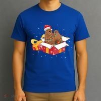 Shar Pei Dog Christmas Is Box Gift Dog Light Tree Xmas Cool Gift T-Shirt thumb 3