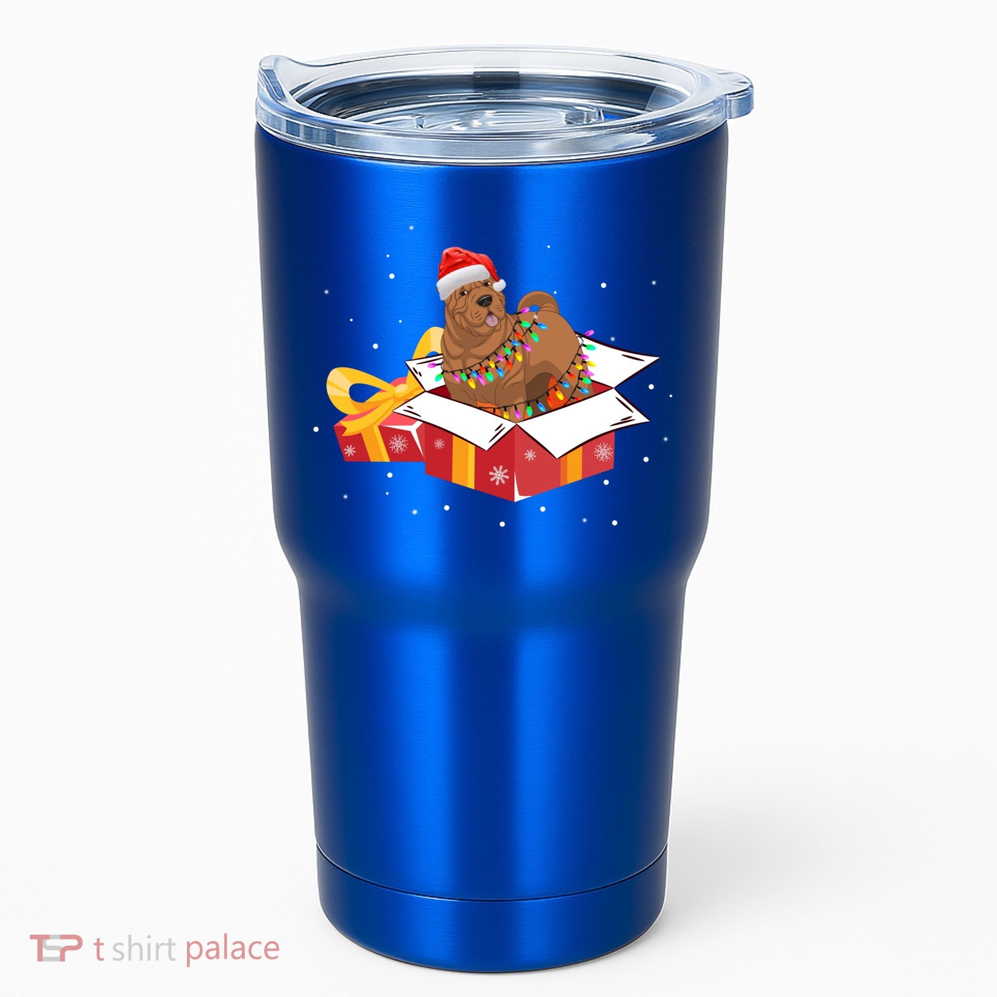 Shar Pei Dog Christmas Is Box Gift Dog Light Tree Xmas Cool Gift Tumbler