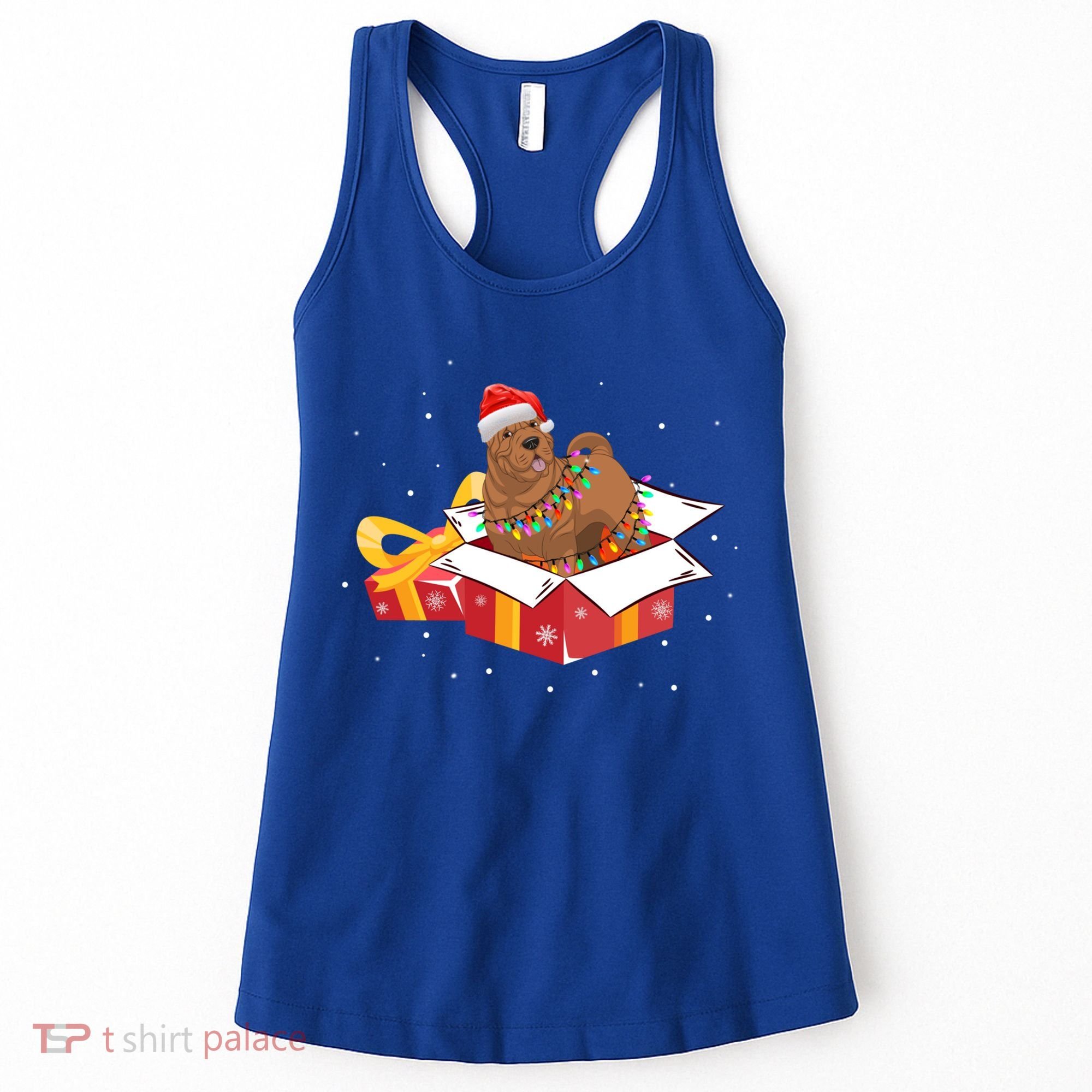 Shar Pei Dog Christmas Is Box Gift Dog Light Tree Xmas Cool Gift Women's Tank Top